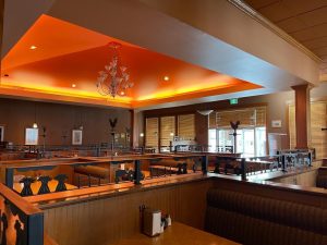 Existing restaurant interior before conversion into a MR MIKES SteakhouseCasual franchise in Canada